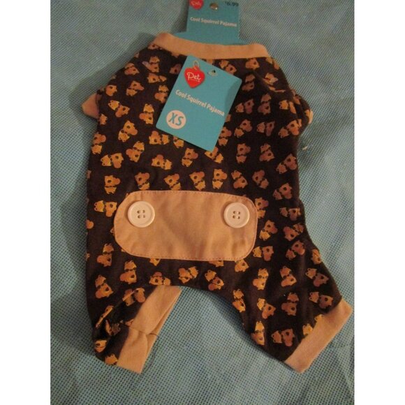 Pet Central Dog Pajamas Clothes Pjs Cool Squirrel Pajamas Brown Extra Small XS - Picture 1 of 4